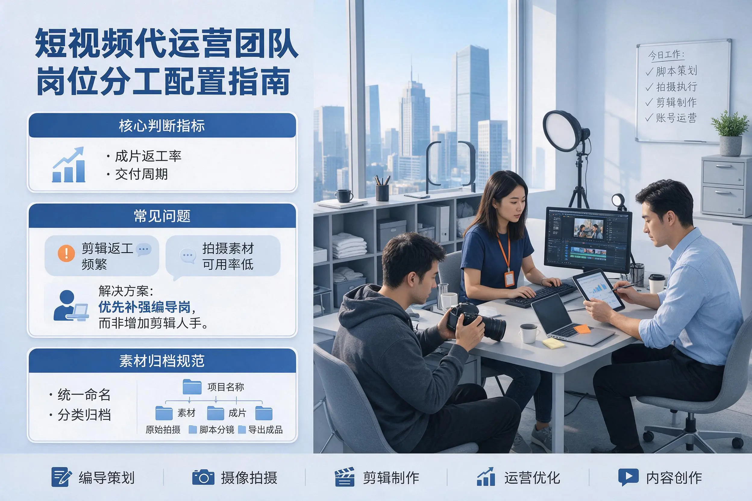 短视频代运营团队如何配置？佛山企业岗位分工科普说明