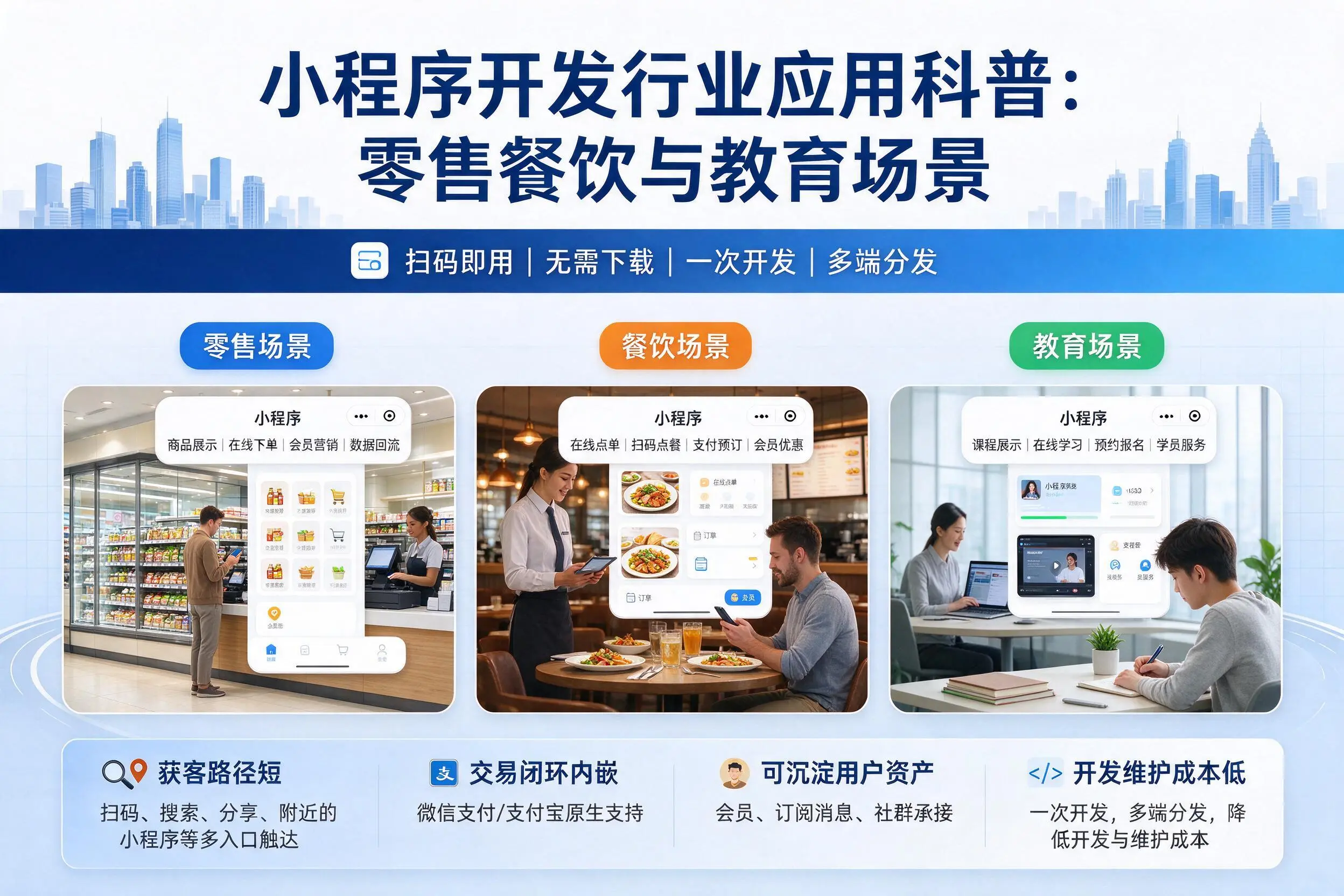 佛山小程序开发行业应用科普：零售餐饮与教育场景