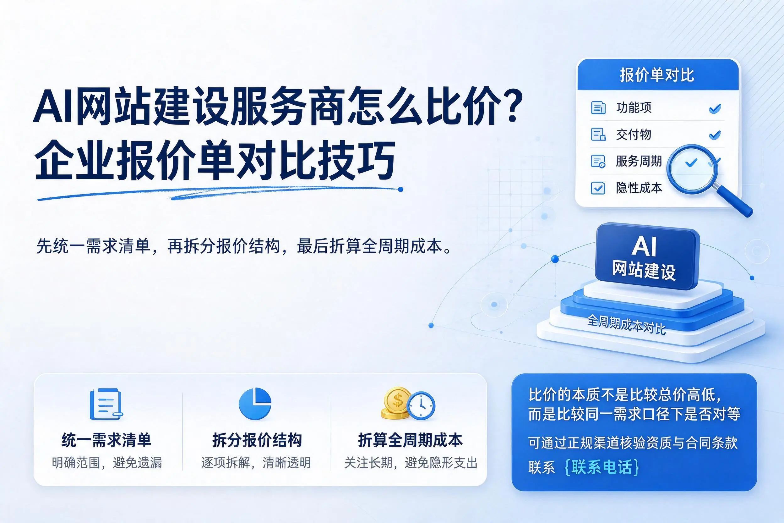 AI网站建设服务商怎么比价？佛山企业报价单对比技巧